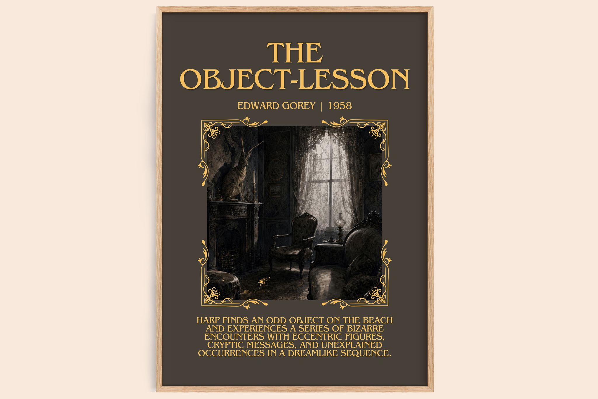 The Object-Lesson Minimalist Book Poster by Edward Gorey