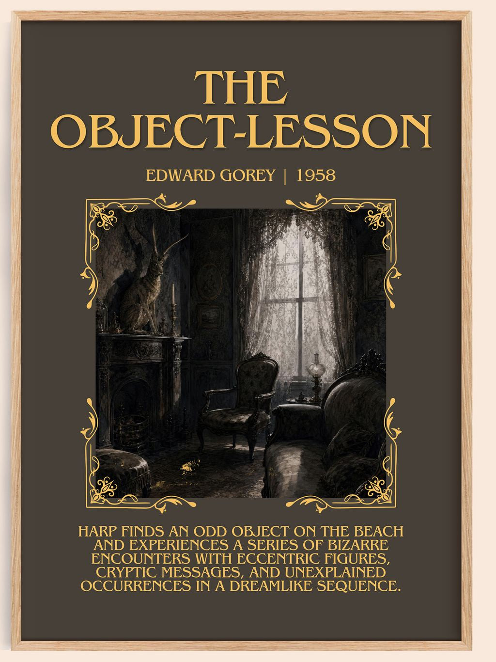 The Object-Lesson Minimalist Book Poster by Edward Gorey – book poster