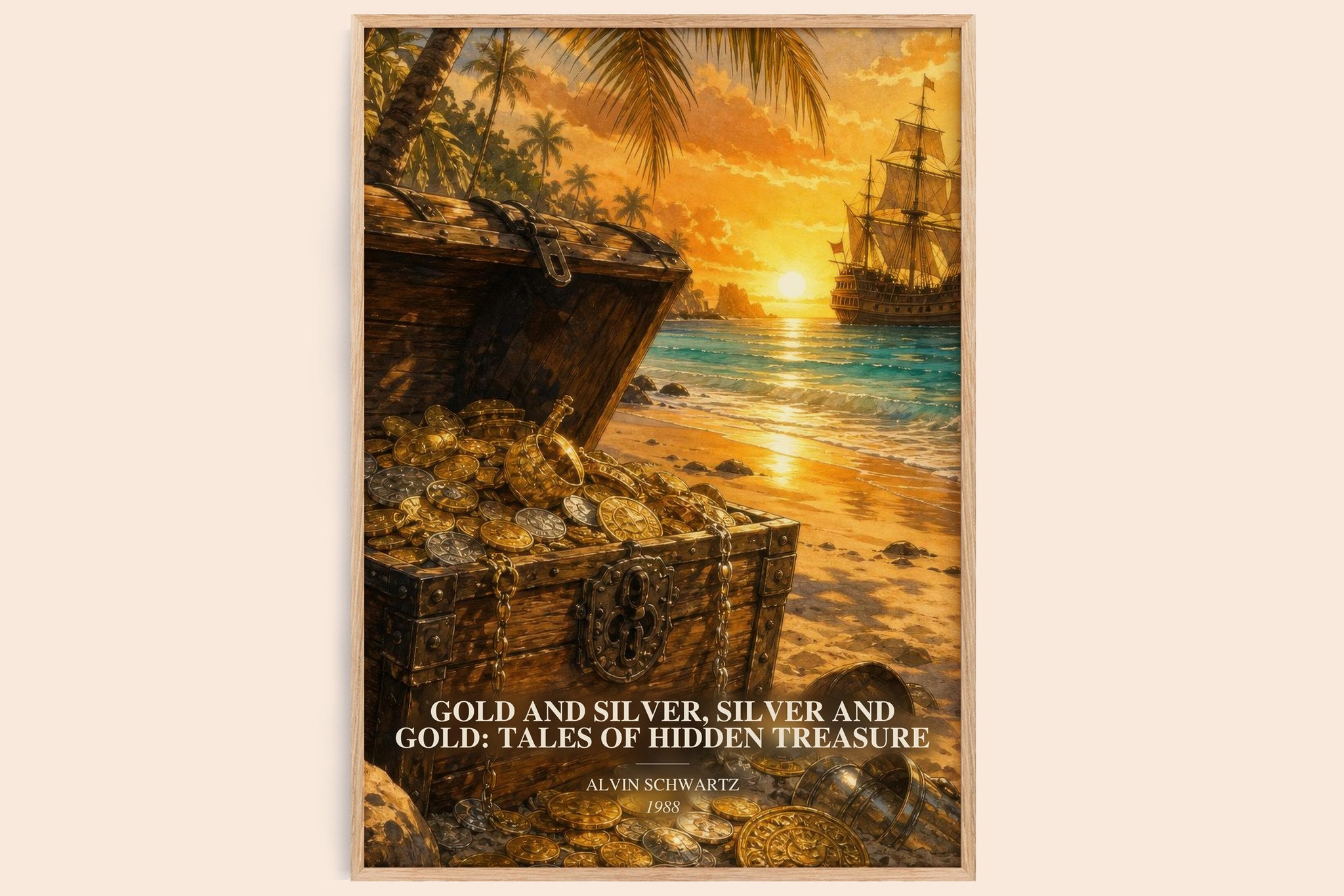 Gold And Silver, Silver And Gold: Tales Of Hidden Treasure Book Watercolour Illustration by Alvin Schwartz
