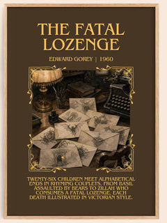 The Fatal Lozenge Minimalist Book Poster by Edward Gorey – book poster