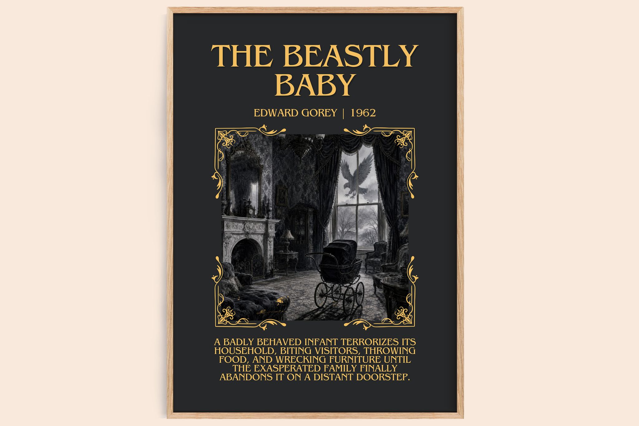 The Beastly Baby Minimalist Book Poster by Edward Gorey