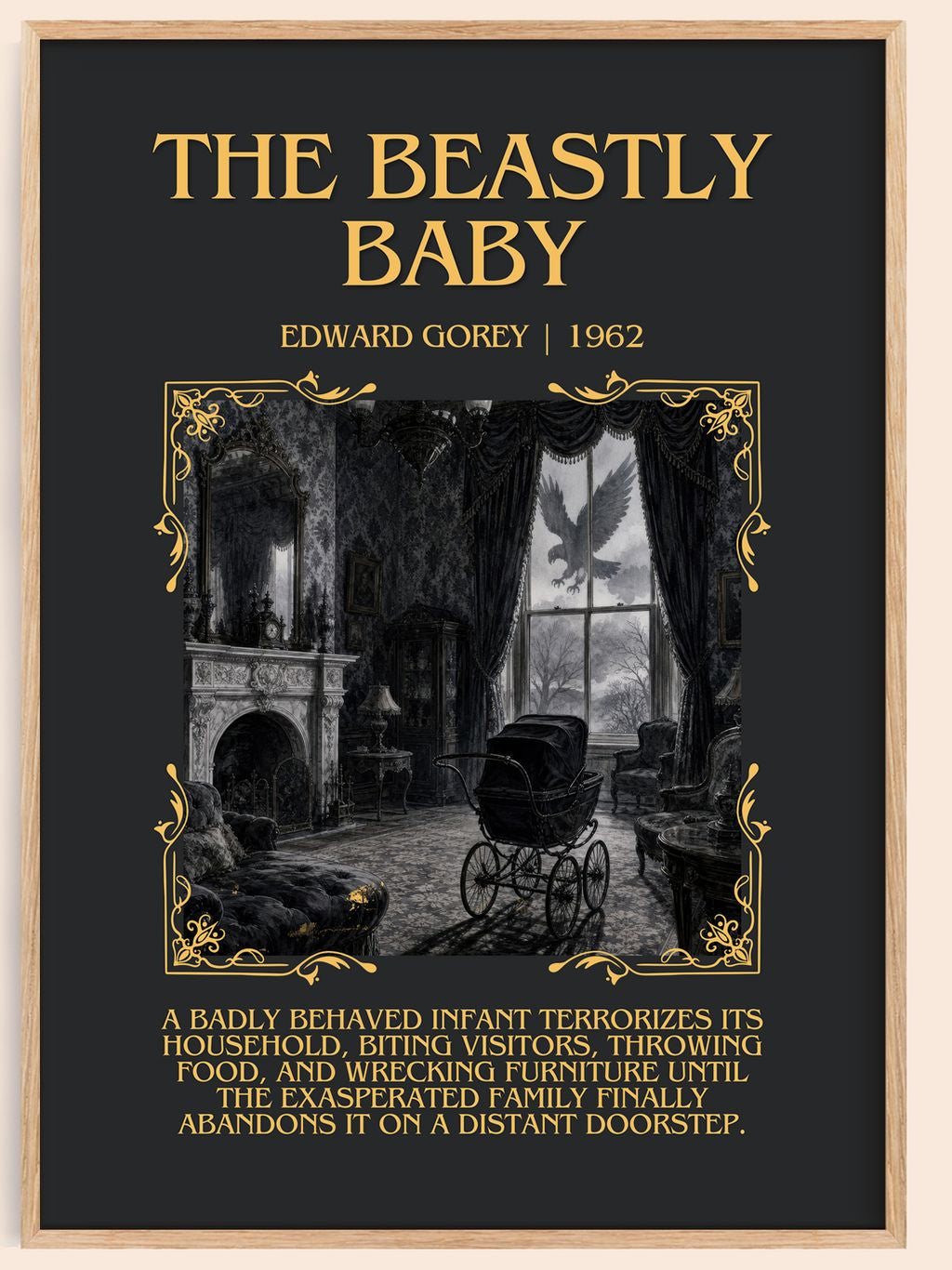 The Beastly Baby Minimalist Book Poster by Edward Gorey – book poster