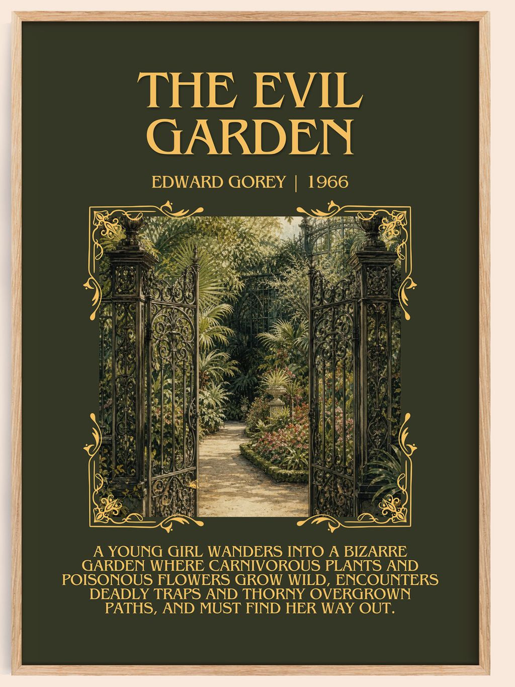 The Evil Garden Minimalist Book Poster by Edward Gorey – book poster