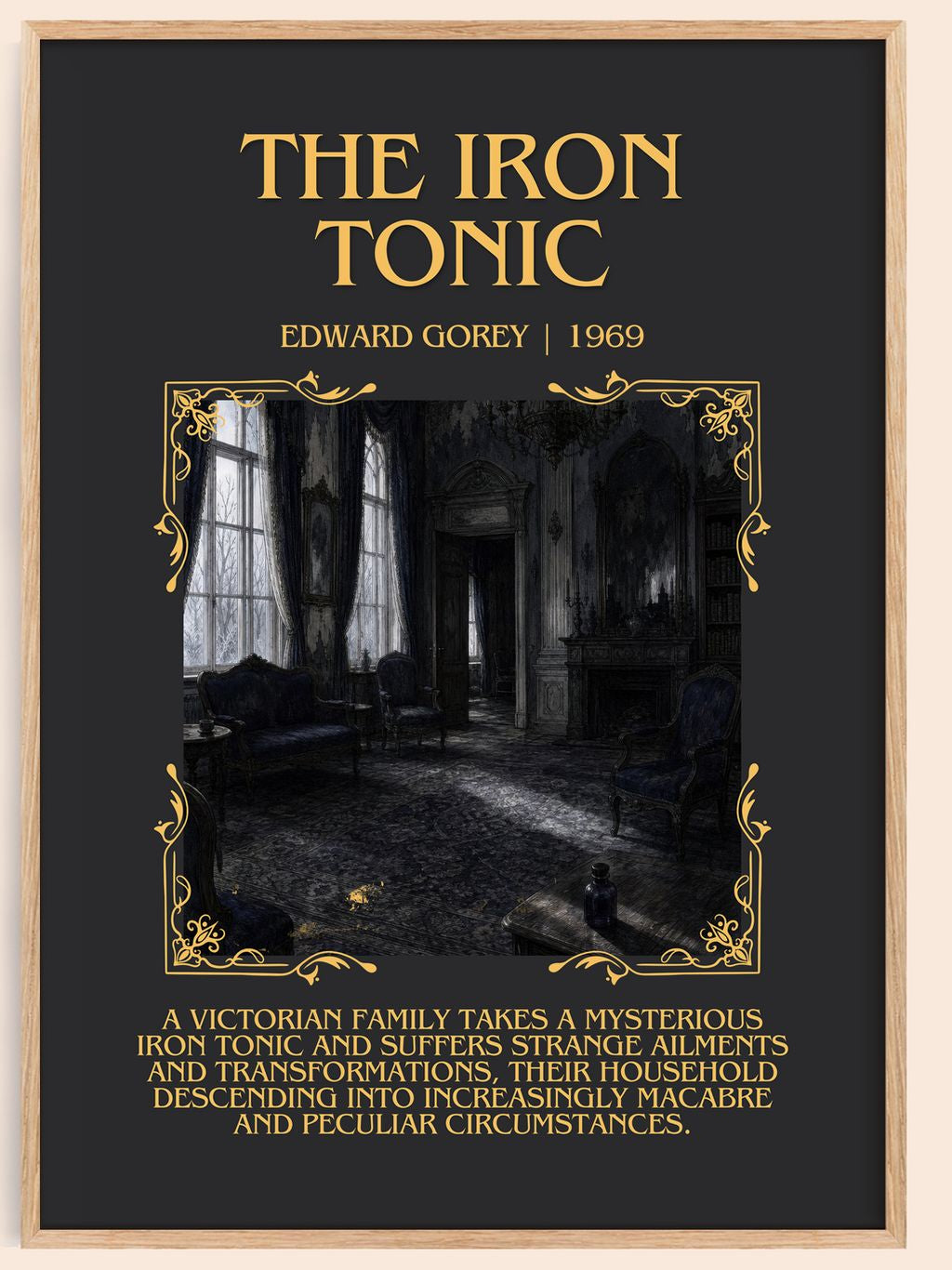 The Iron Tonic Minimalist Book Poster by Edward Gorey – book poster