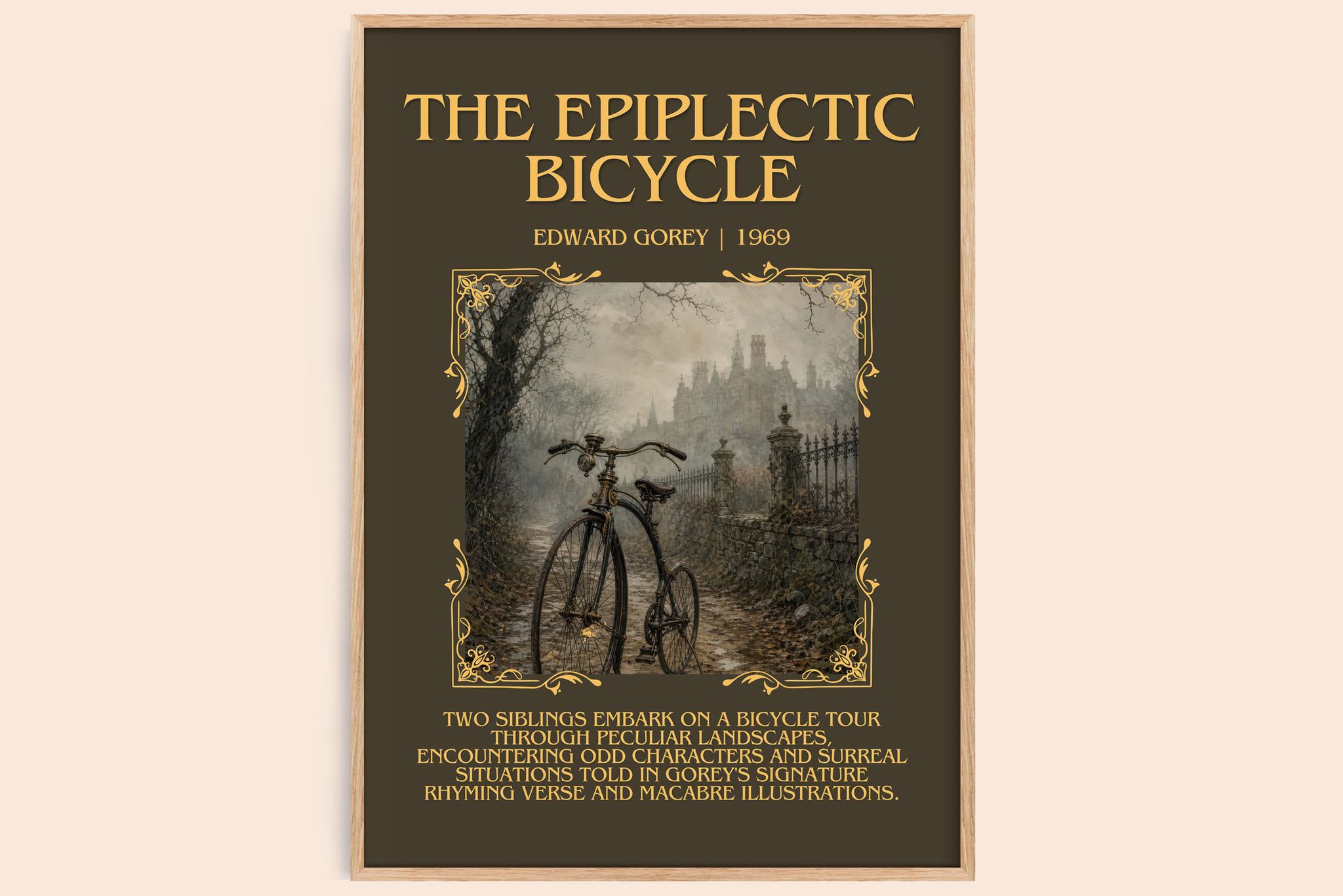 The Epiplectic Bicycle Minimalist Book Poster by Edward Gorey