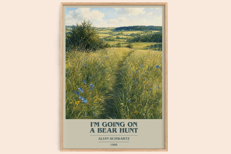I'M Going On A Bear Hunt Book Cover Poster by Alvin Schwartz (Modern Minimalist style)