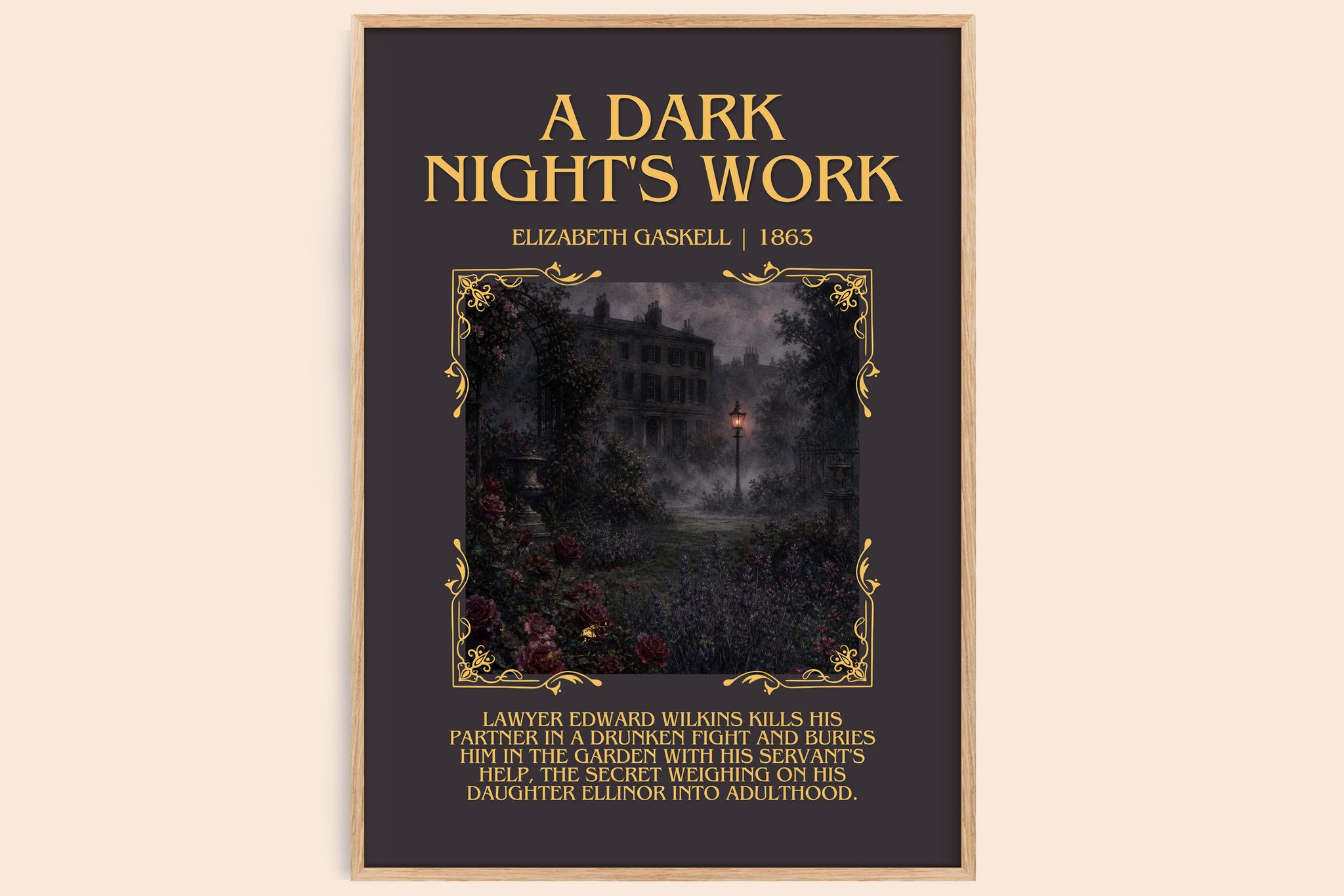 A Dark Night's Work Minimalist Book Poster by Elizabeth Gaskell