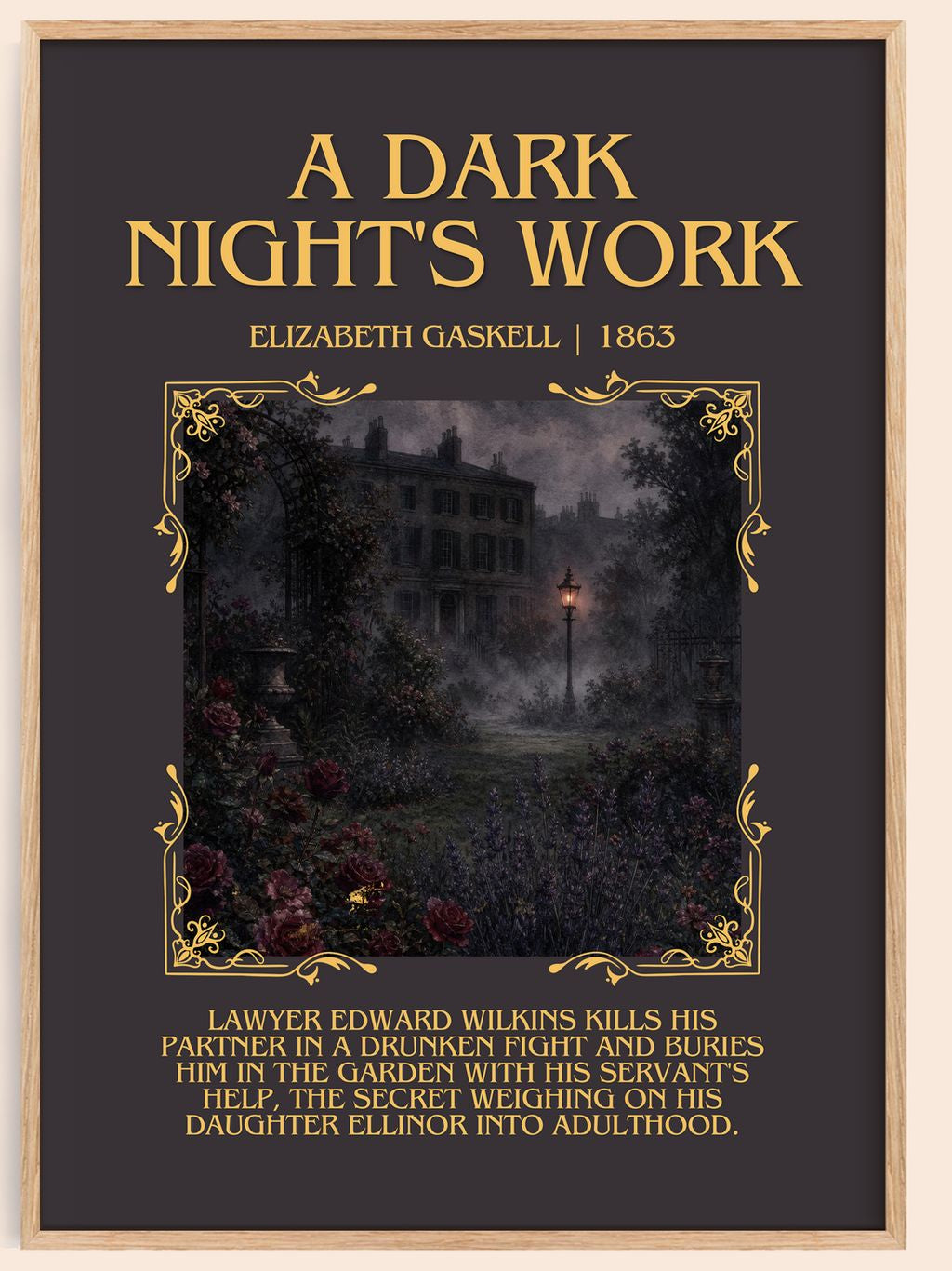 A Dark Night'S Work Minimalist Book Poster by Elizabeth Gaskell – book poster