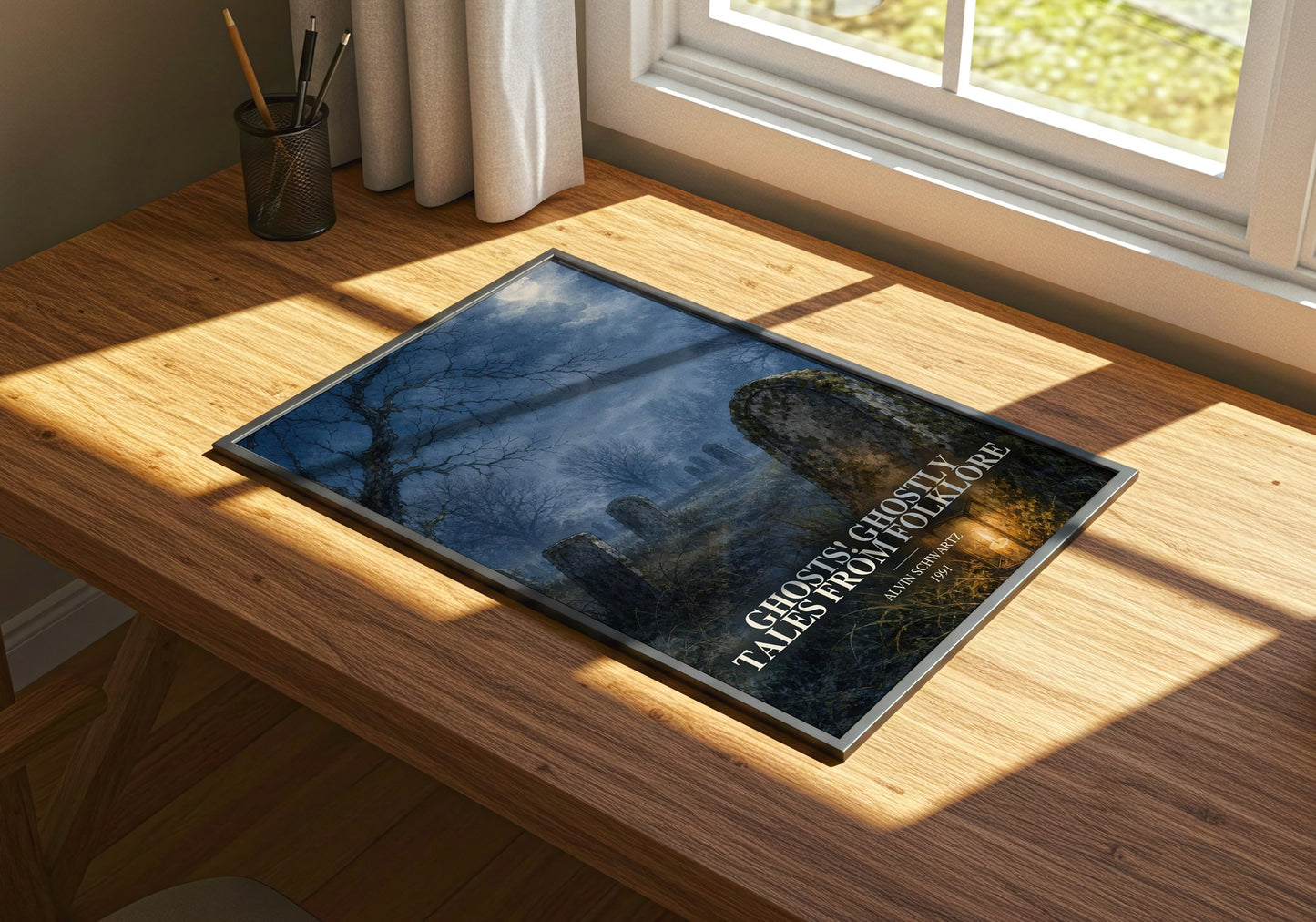Ghosts! Ghostly Tales From Folklore watercolour book poster framed on wall – childrens wall art