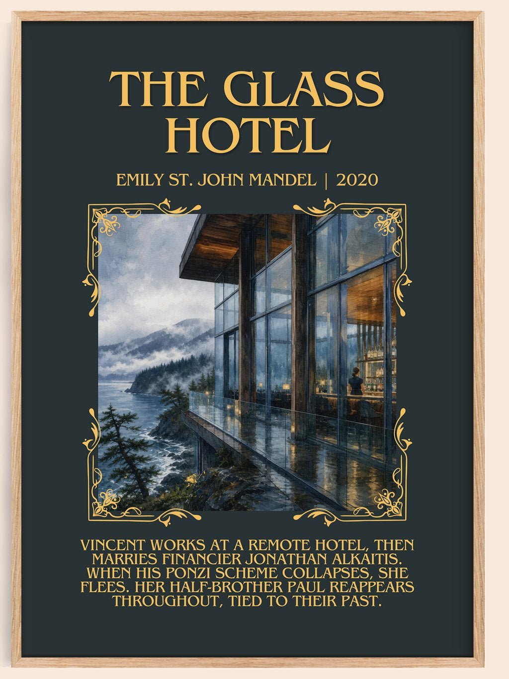 The Glass Hotel Minimalist Book Poster by Emily St. John Mandel – book poster