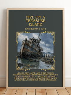 Five On A Treasure Island Minimalist Book Poster by Enid Blyton – image 2