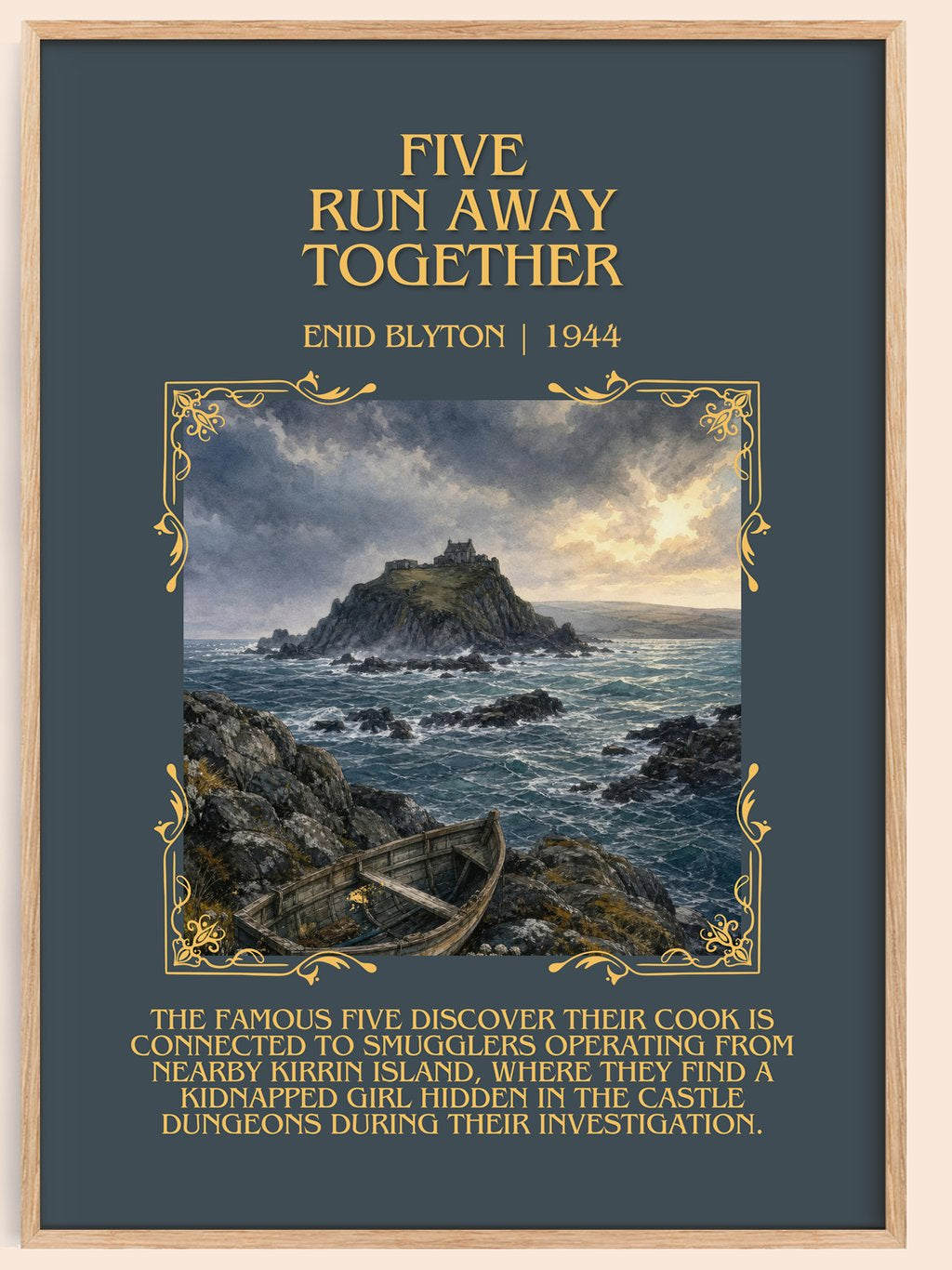 Five Run Away Together Minimalist Book Poster by Enid Blyton – book poster