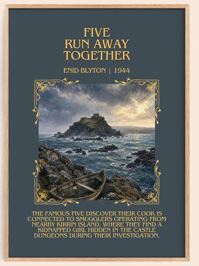 Five Run Away Together Minimalist Book Poster by Enid Blyton