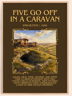 Five Go Off In A Caravan Minimalist Book Poster by Enid Blyton – image 1