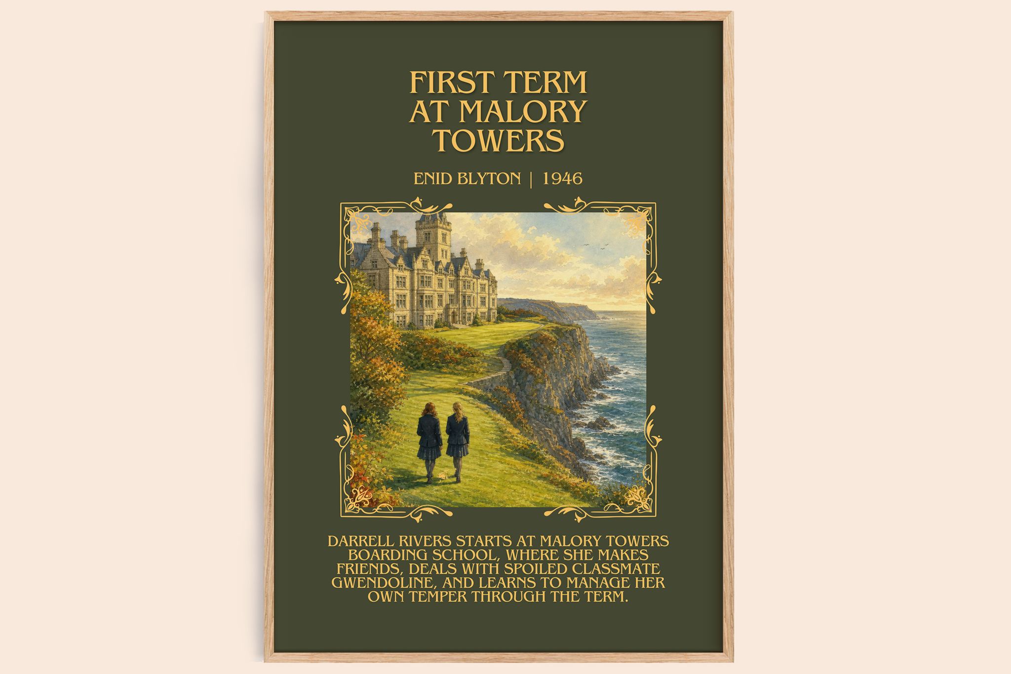 First Term At Malory Towers Minimalist Book Poster by Enid Blyton