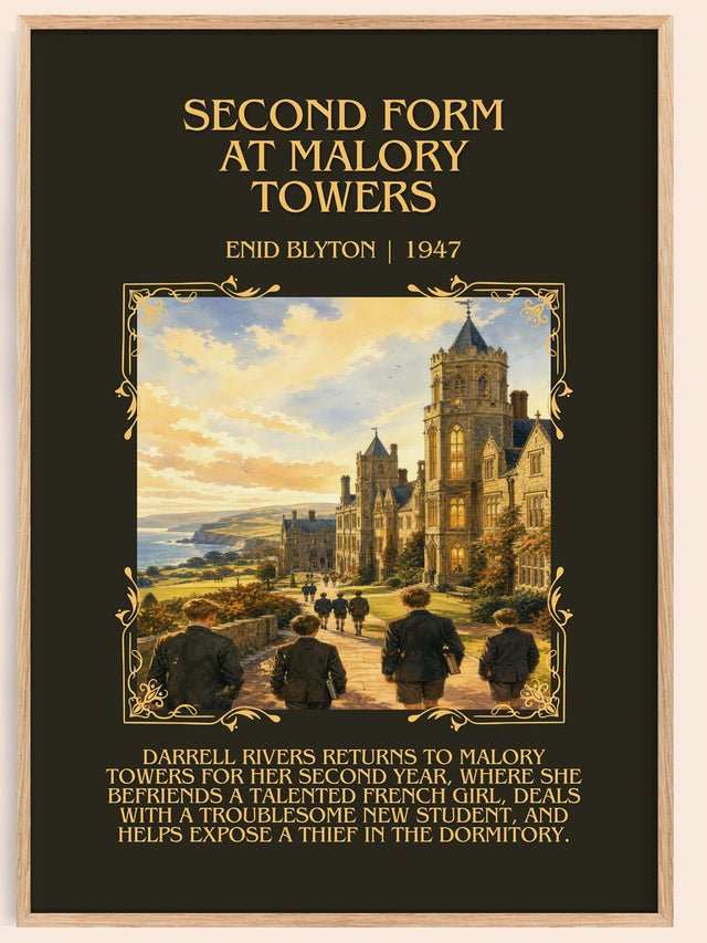 Second Form At Malory Towers Minimalist Book Poster by Enid Blyton