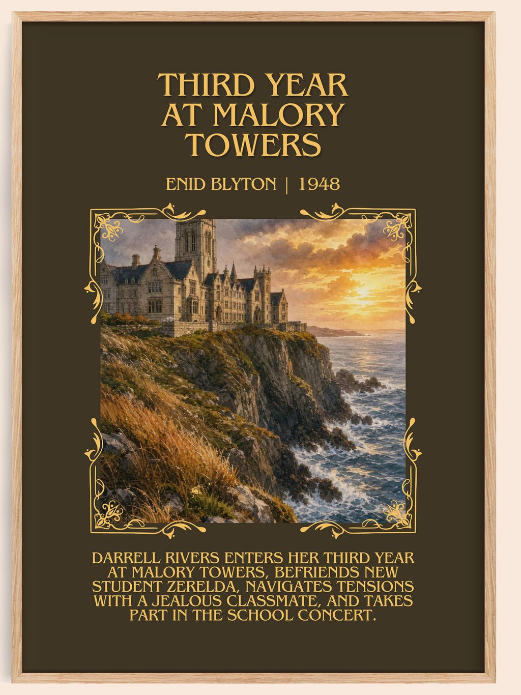 Third Year At Malory Towers Minimalist Book Poster by Enid Blyton – book poster