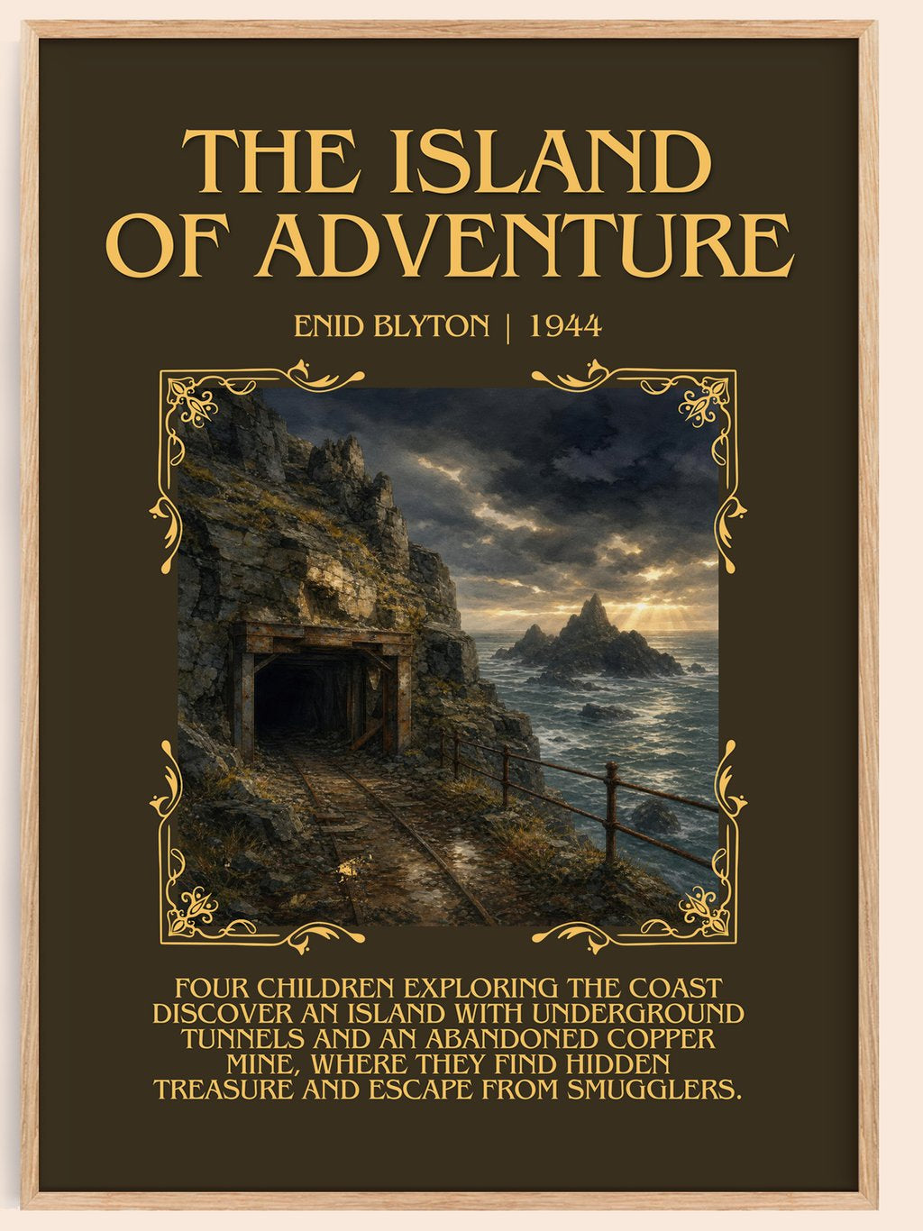 The Island Of Adventure Minimalist Book Poster by Enid Blyton – book poster