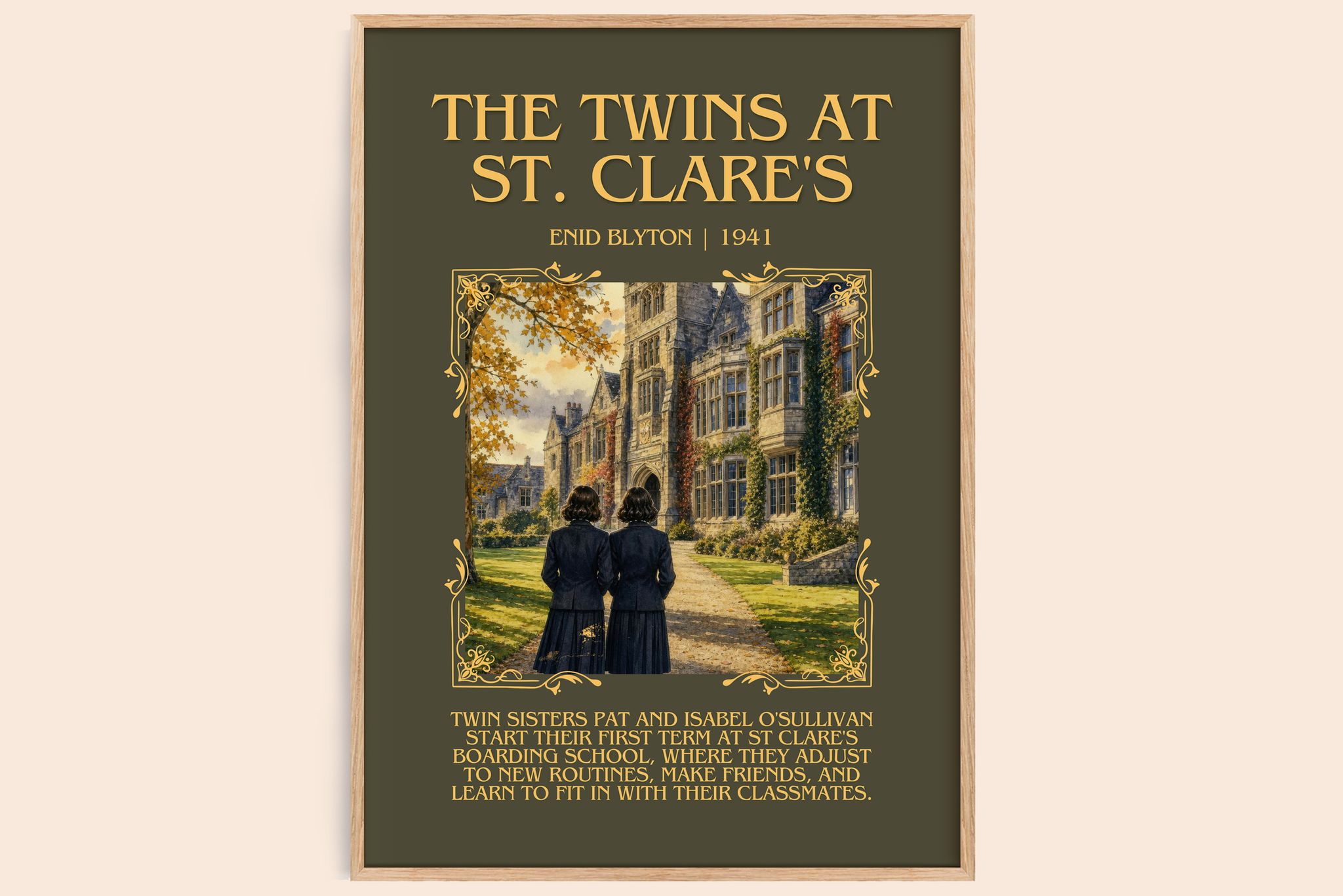 The Twins At St. Clare's Minimalist Book Poster by Enid Blyton