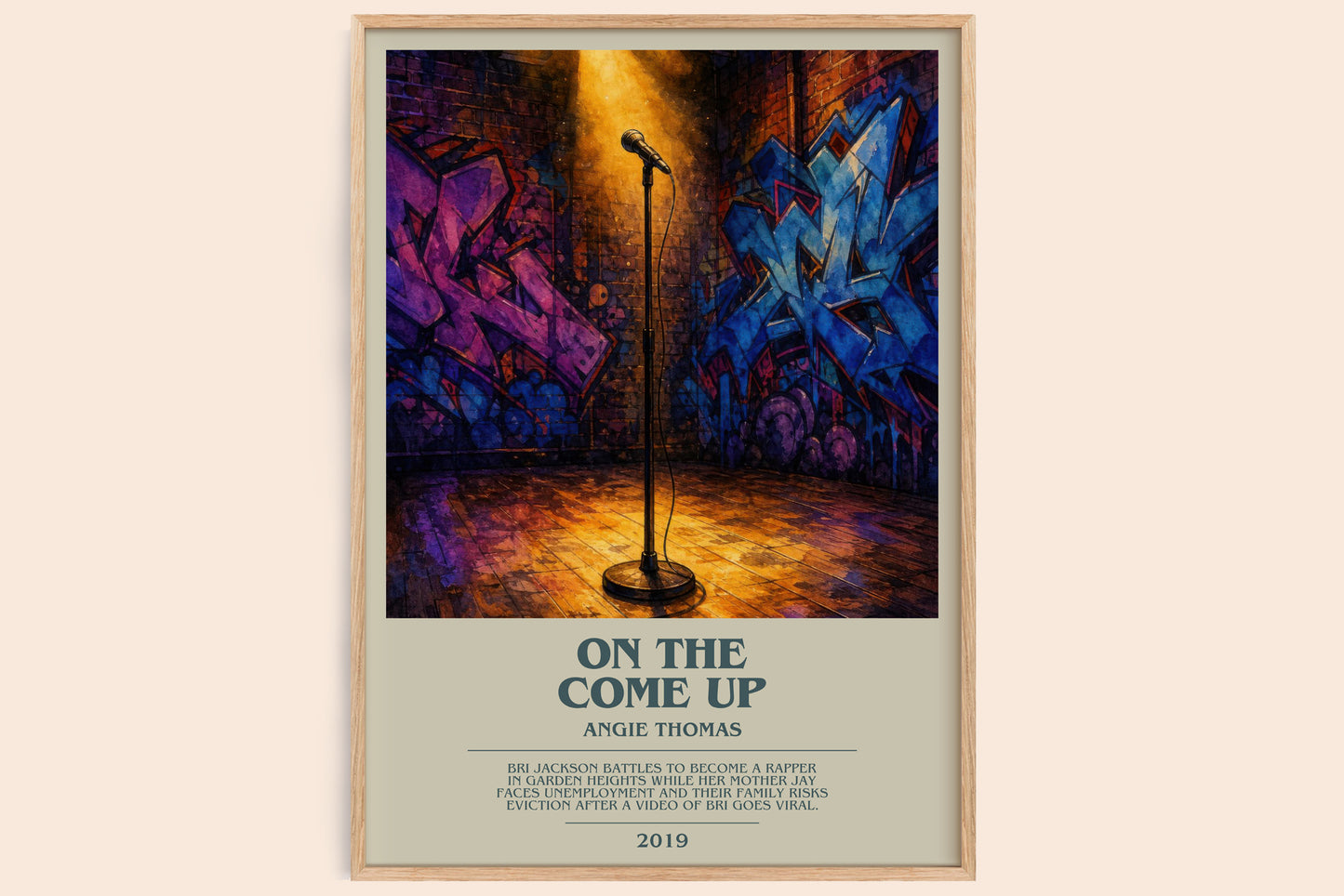 On The Come Up bookish book poster by Angie Thomas – framed literary art print