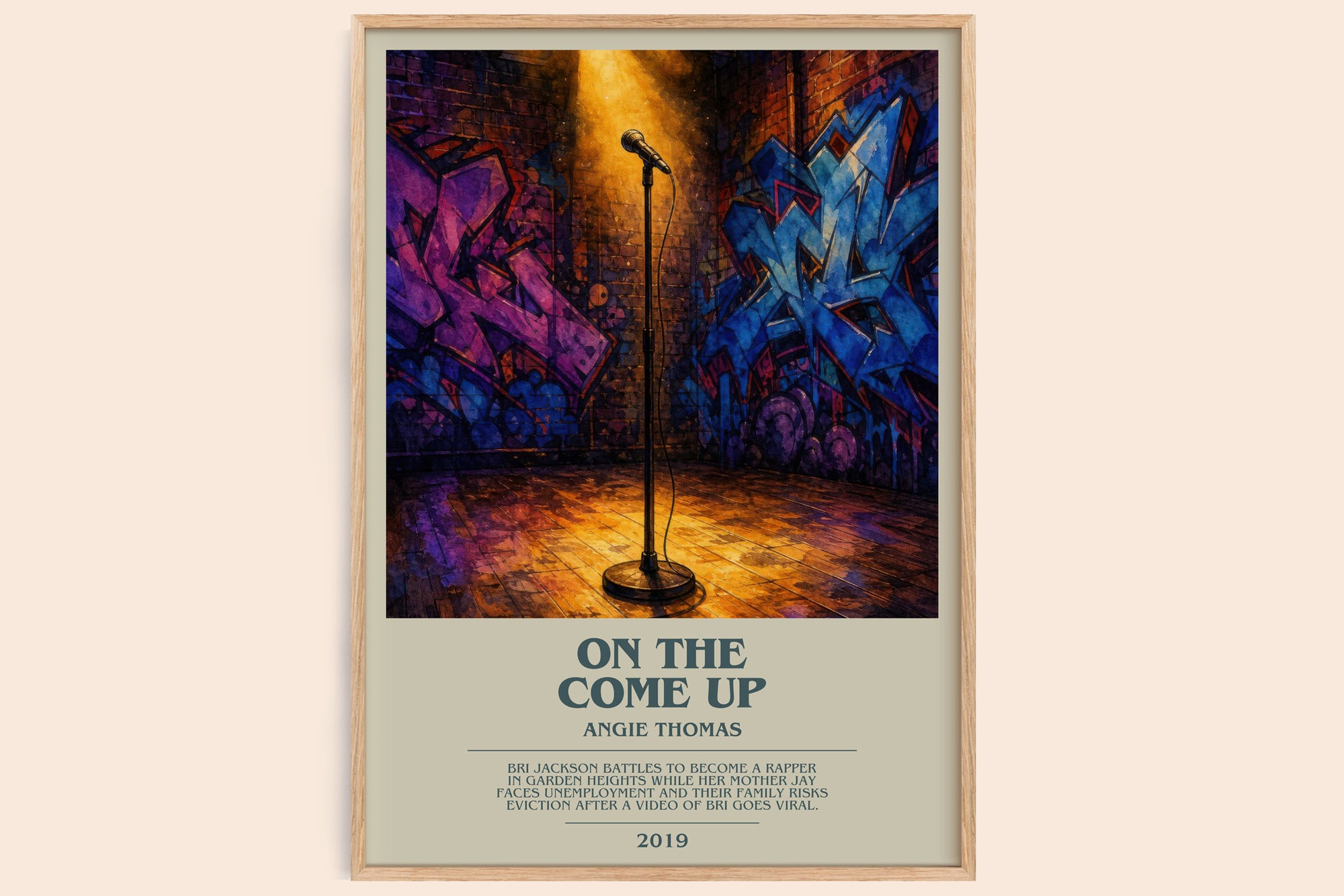 On The Come Up bookish book poster by Angie Thomas – framed literary art print