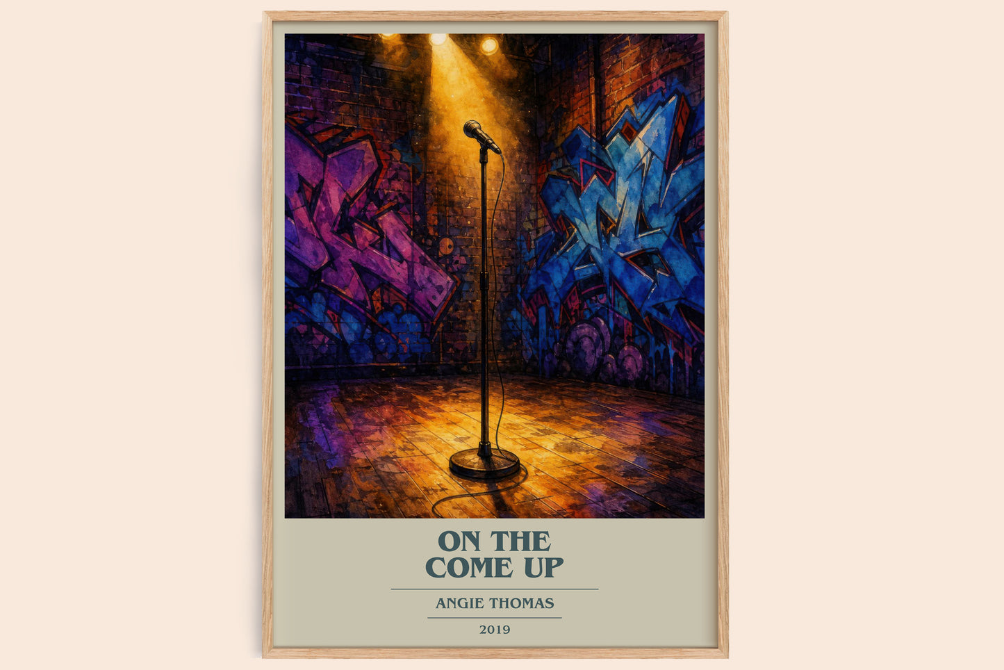 On The Come Up book cover book poster by Angie Thomas – framed literary art print