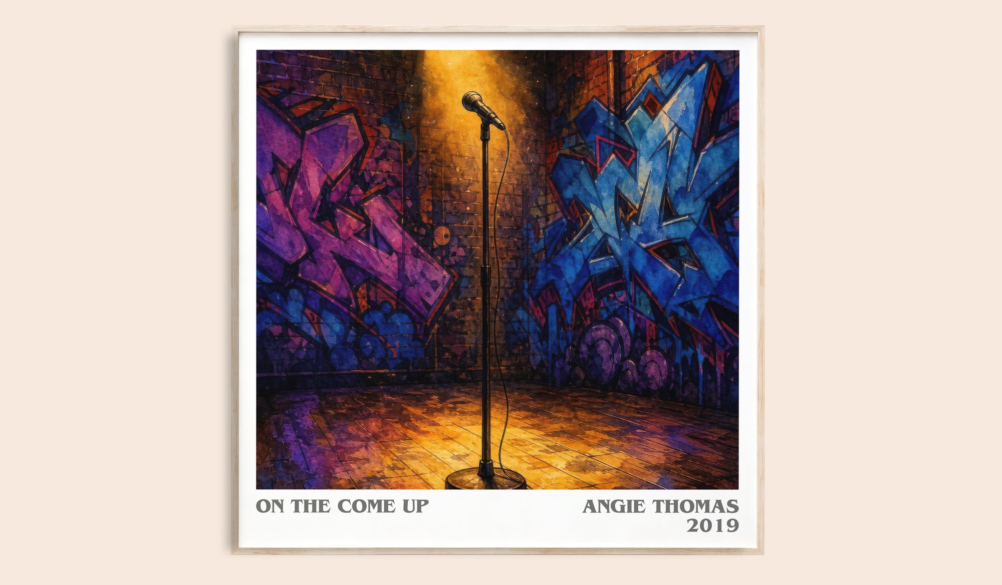 On The Come Up literary book poster by Angie Thomas – framed literary art print