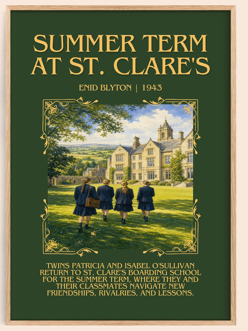 Summer Term At St. Clare'S Minimalist Book Poster by Enid Blyton – book poster