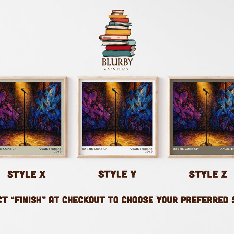 On The Come Up literary print in frame leaning in hallway – young adult wall art