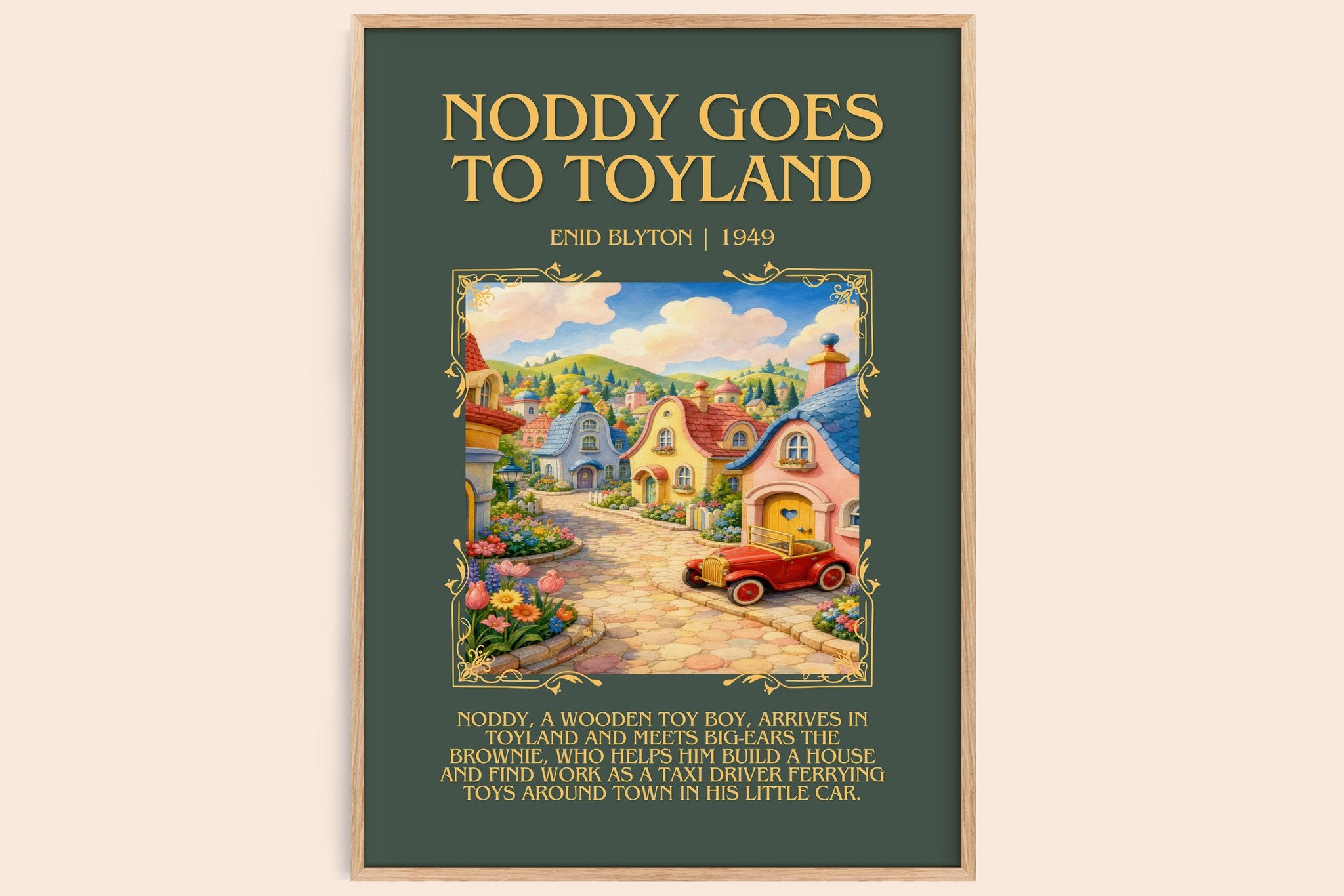 Noddy Goes To Toyland Minimalist Book Poster by Enid Blyton