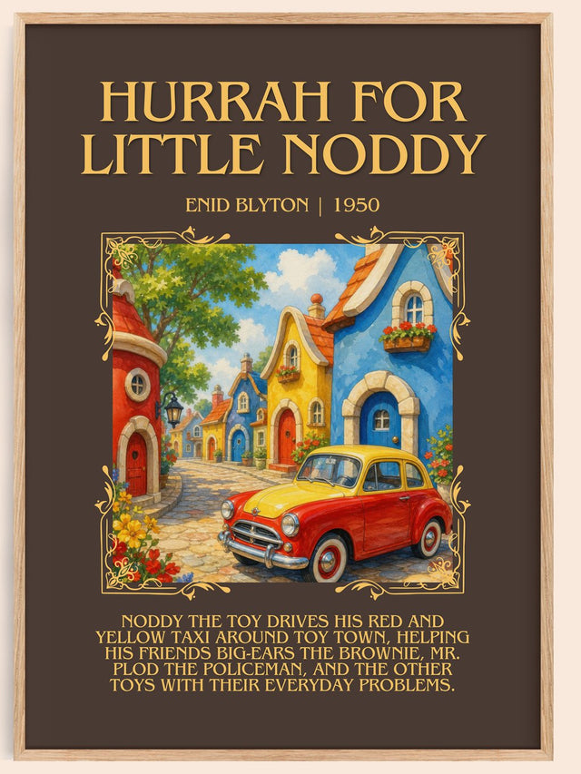 Hurrah For Little Noddy Minimalist Book Poster by Enid Blyton