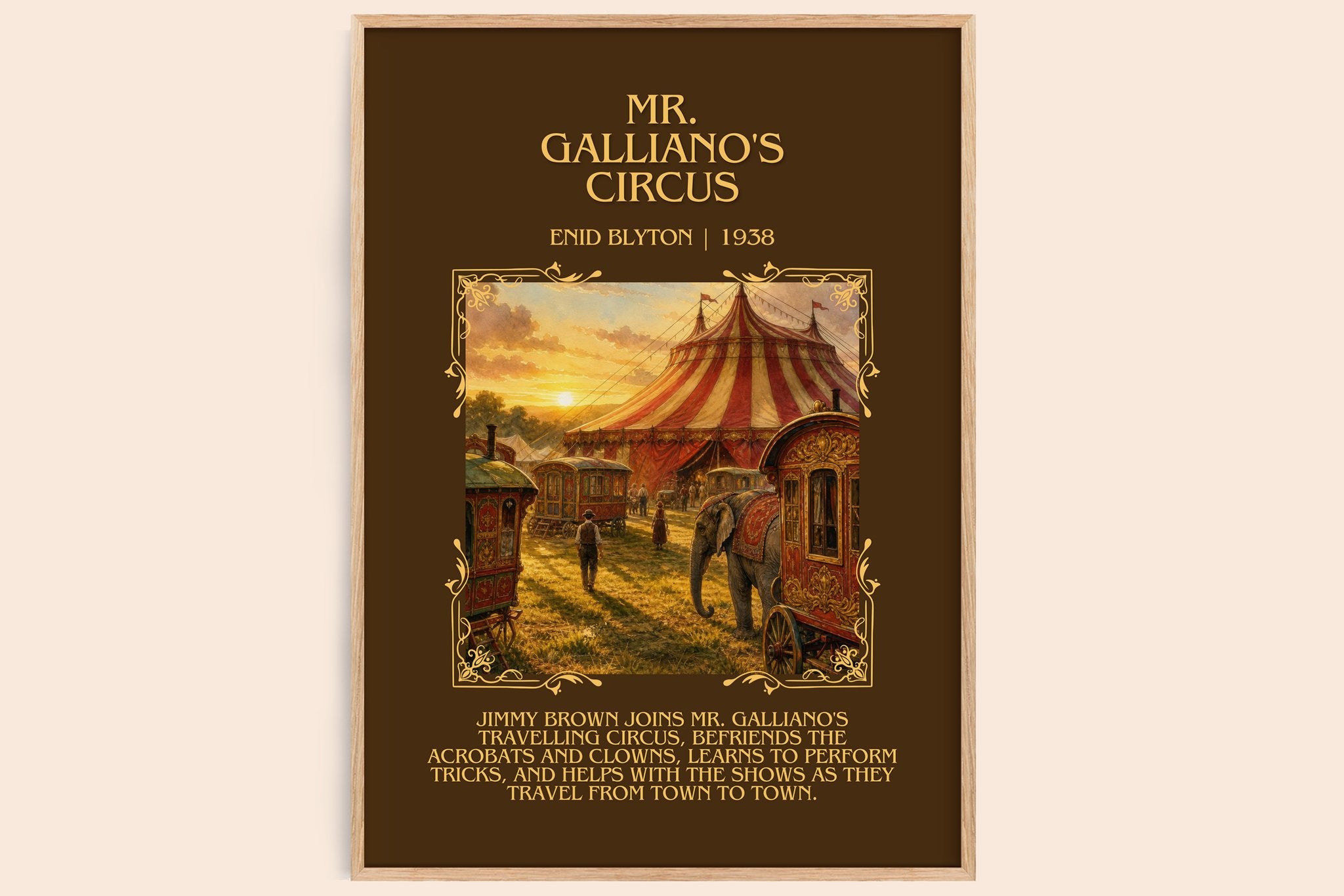 Mr. Galliano's Circus Minimalist Book Poster by Enid Blyton