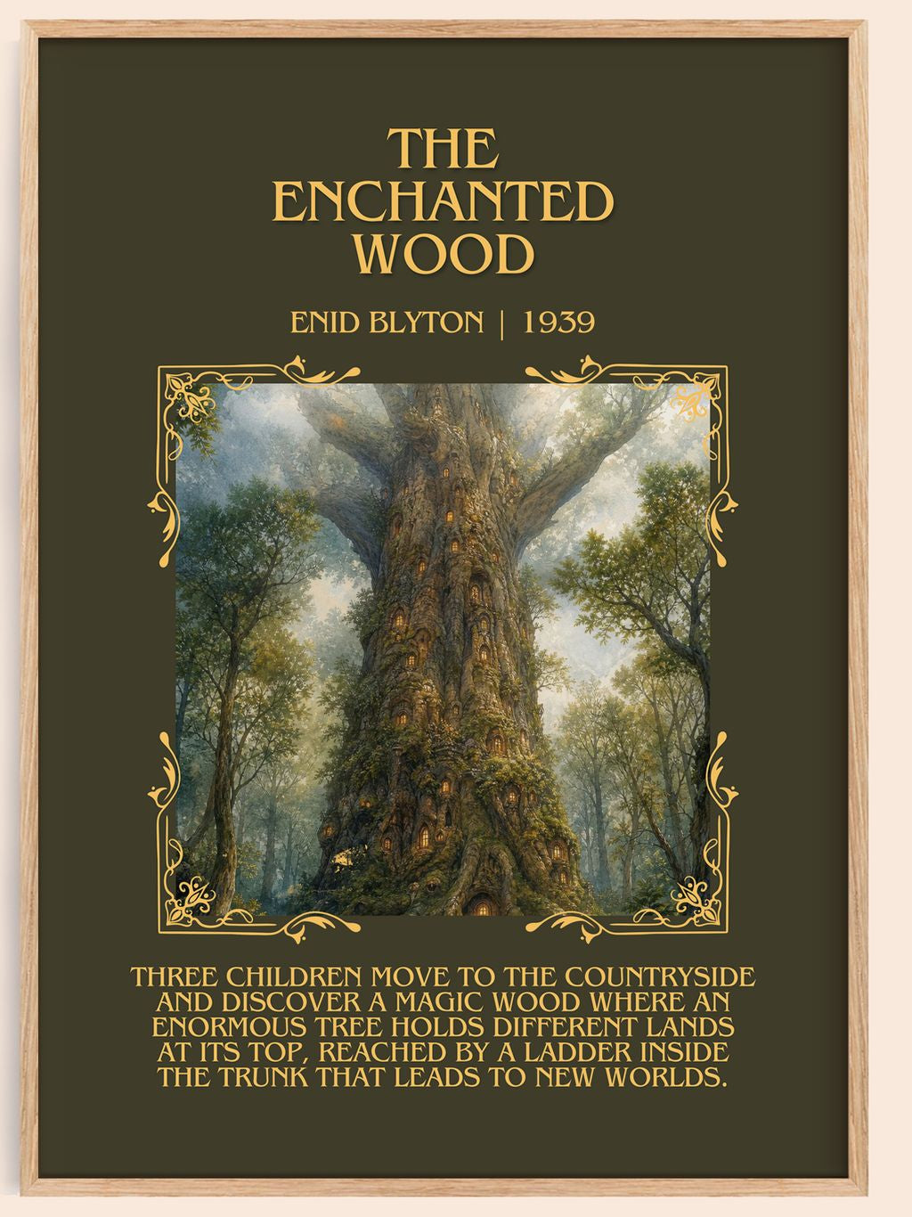 The Enchanted Wood Minimalist Book Poster by Enid Blyton – book poster