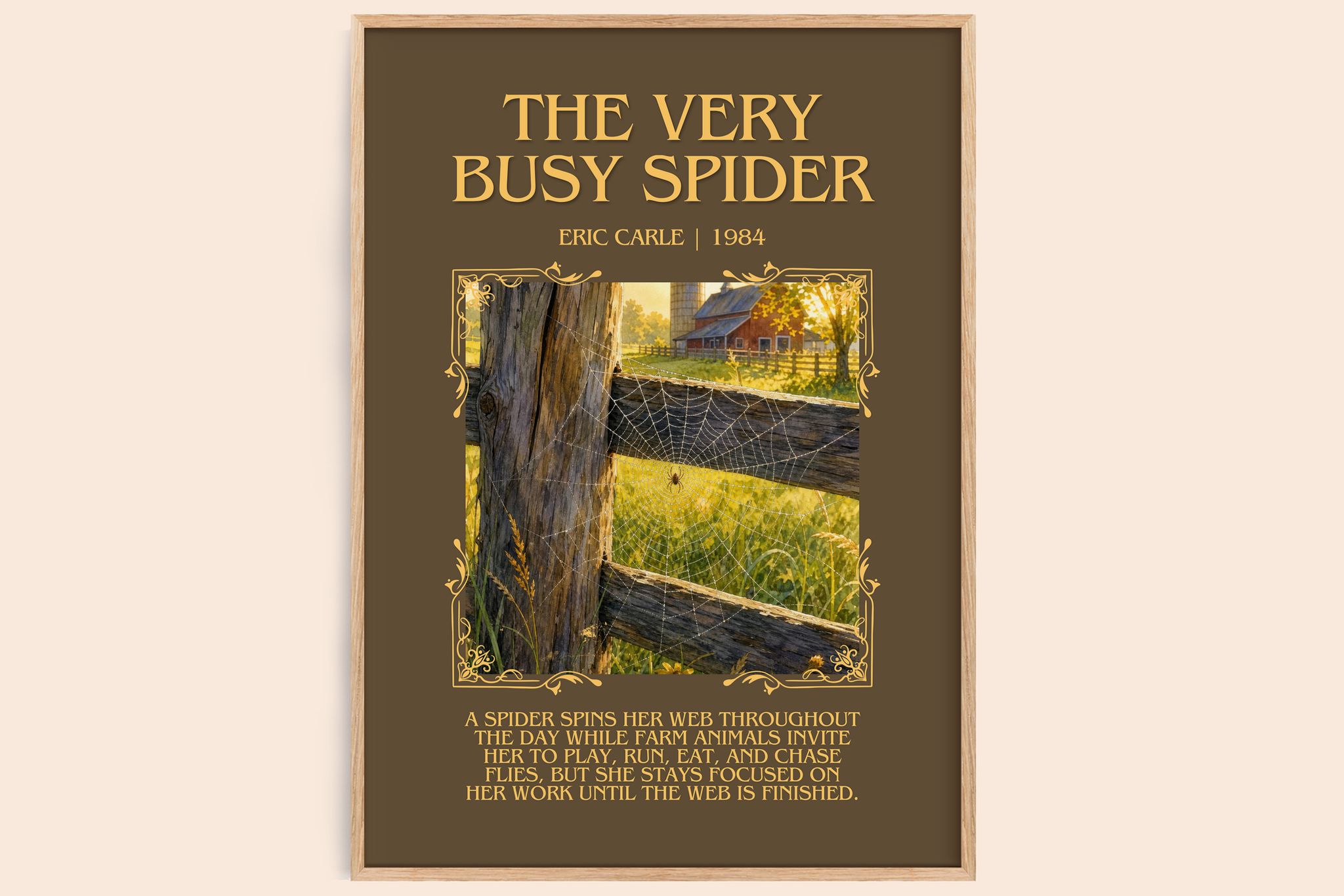 The Very Busy Spider Minimalist Book Poster by Eric Carle