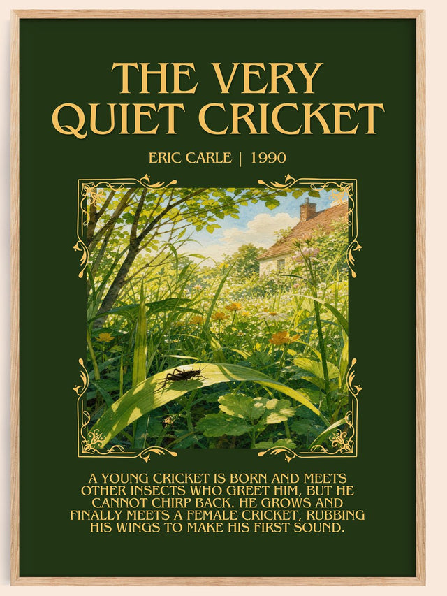 The Very Quiet Cricket Minimalist Book Poster by Eric Carle