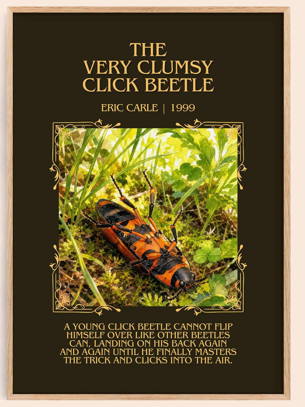 The Very Clumsy Click Beetle Minimalist Book Poster by Eric Carle – book poster