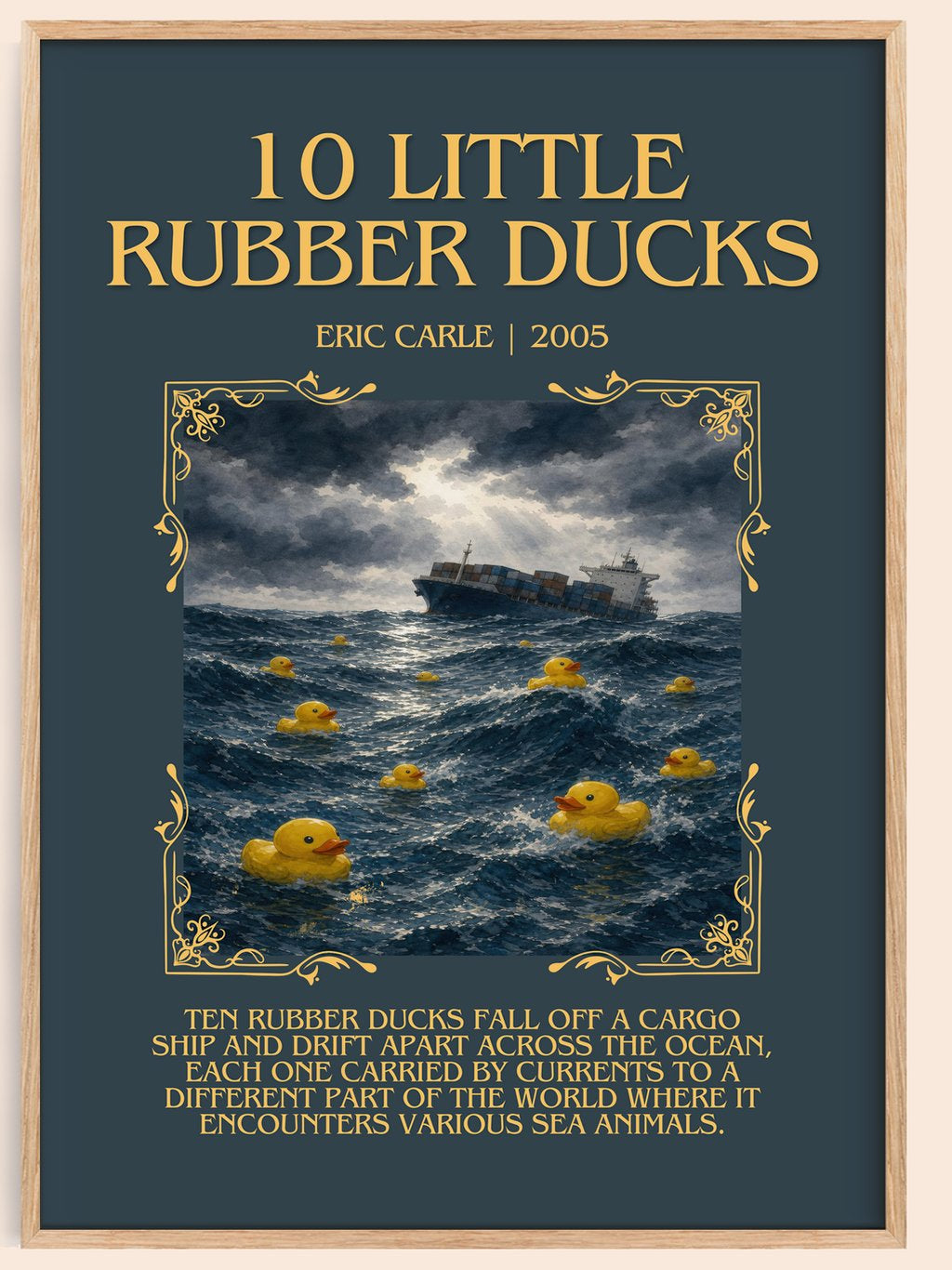 10 Little Rubber Ducks Minimalist Book Poster by Eric Carle – book poster