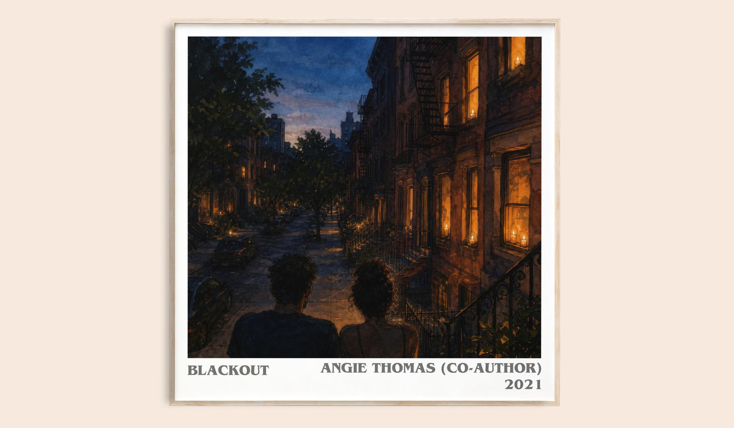 Blackout literary book poster by Angie Thomas (Co-Author) – framed literary art print