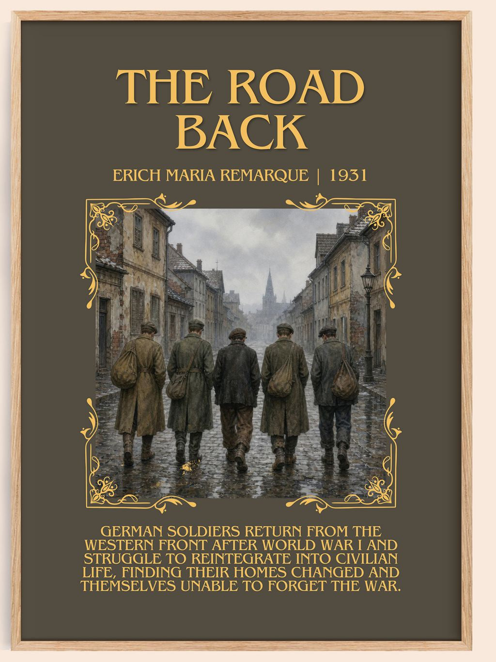 The Road Back Minimalist Book Poster by Erich Maria Remarque – book poster