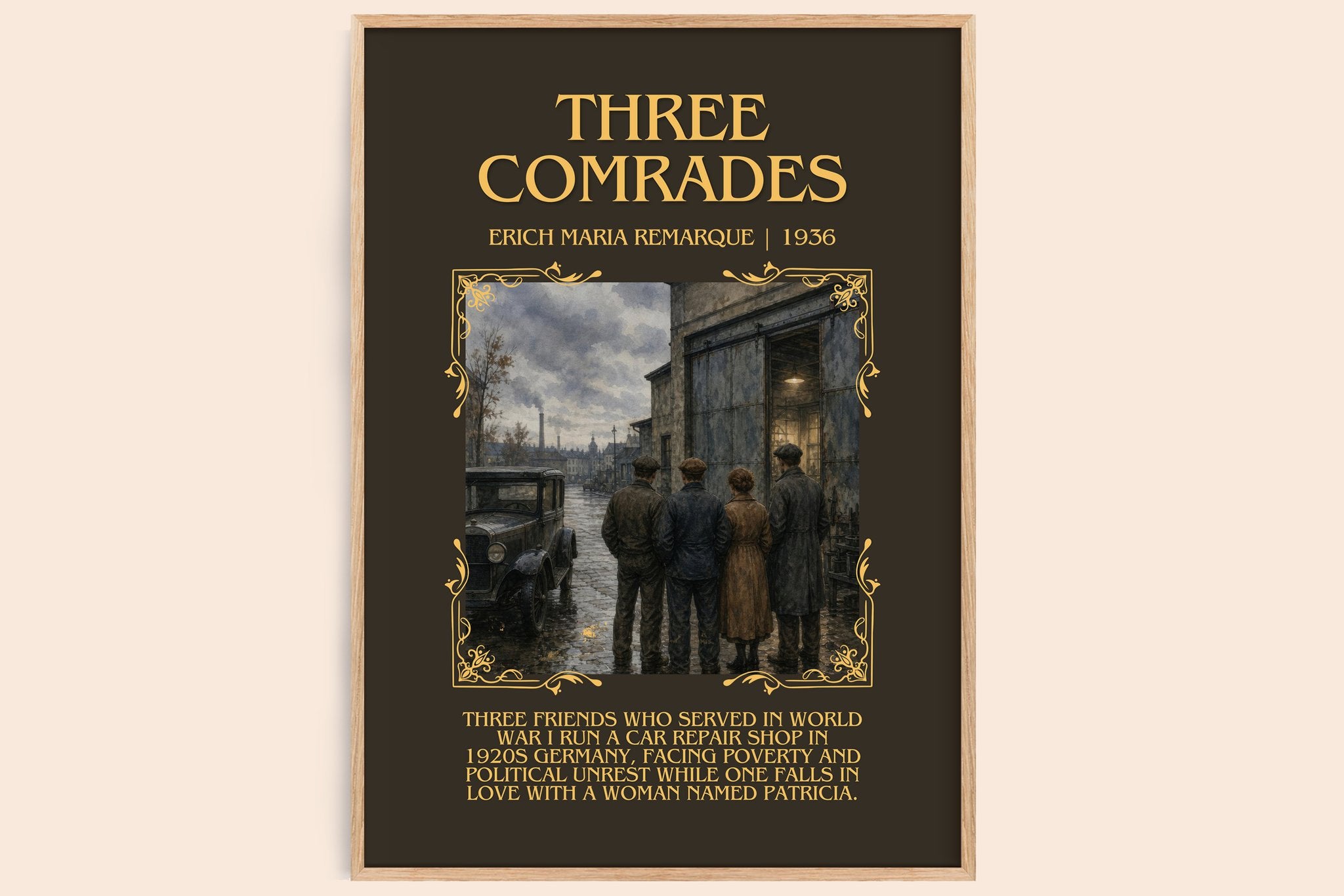 Three Comrades Minimalist Book Poster by Erich Maria Remarque