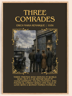 Three Comrades Minimalist Book Poster by Erich Maria Remarque – image 1