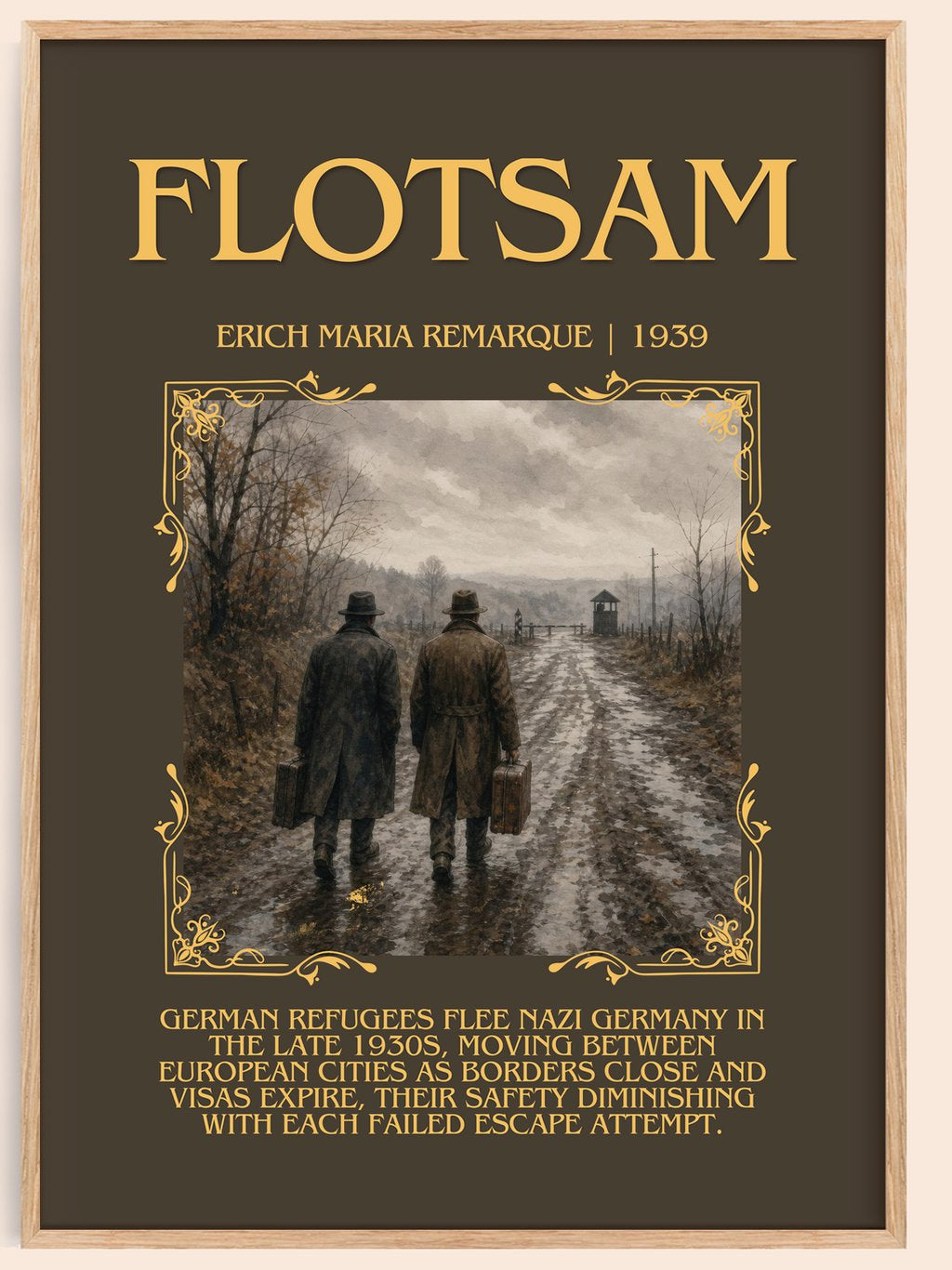 Flotsam Minimalist Book Poster by Erich Maria Remarque – book poster