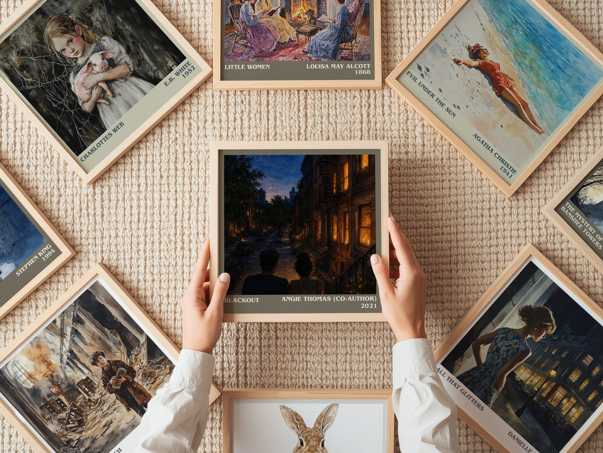 Blackout literary book poster framed on wall – young adult wall art