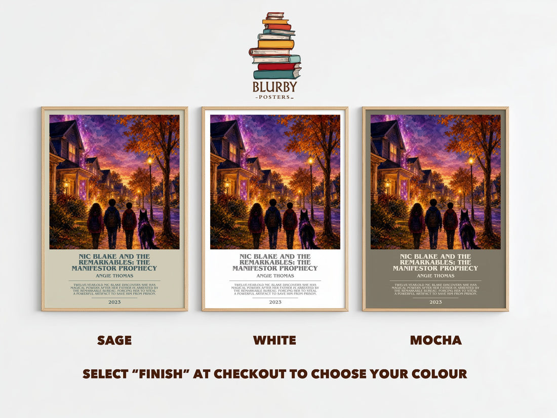 Nic Blake And The Remarkables: The Manifestor Prophecy bookish print framed by window – literary home decor