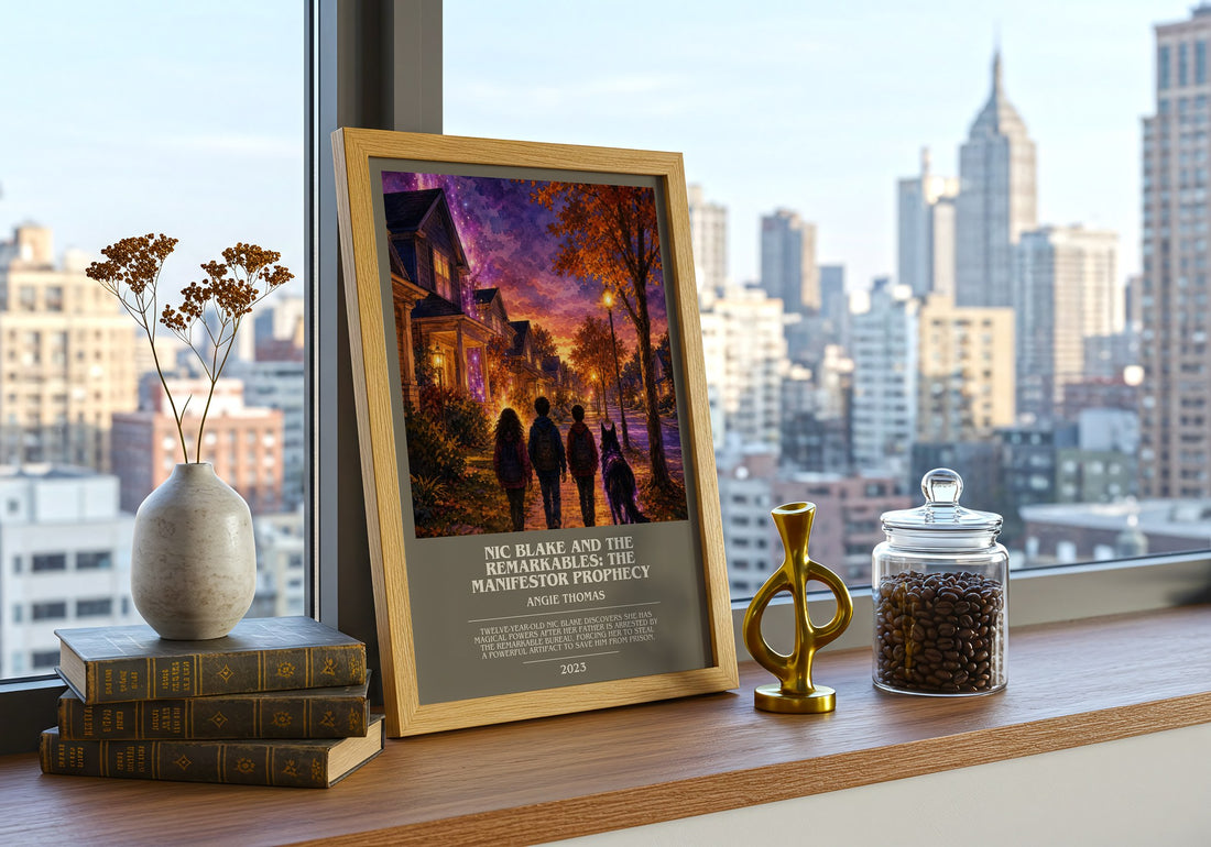 Nic Blake And The Remarkables: The Manifestor Prophecy bookish poster colour and style options – Angie Thomas book art
