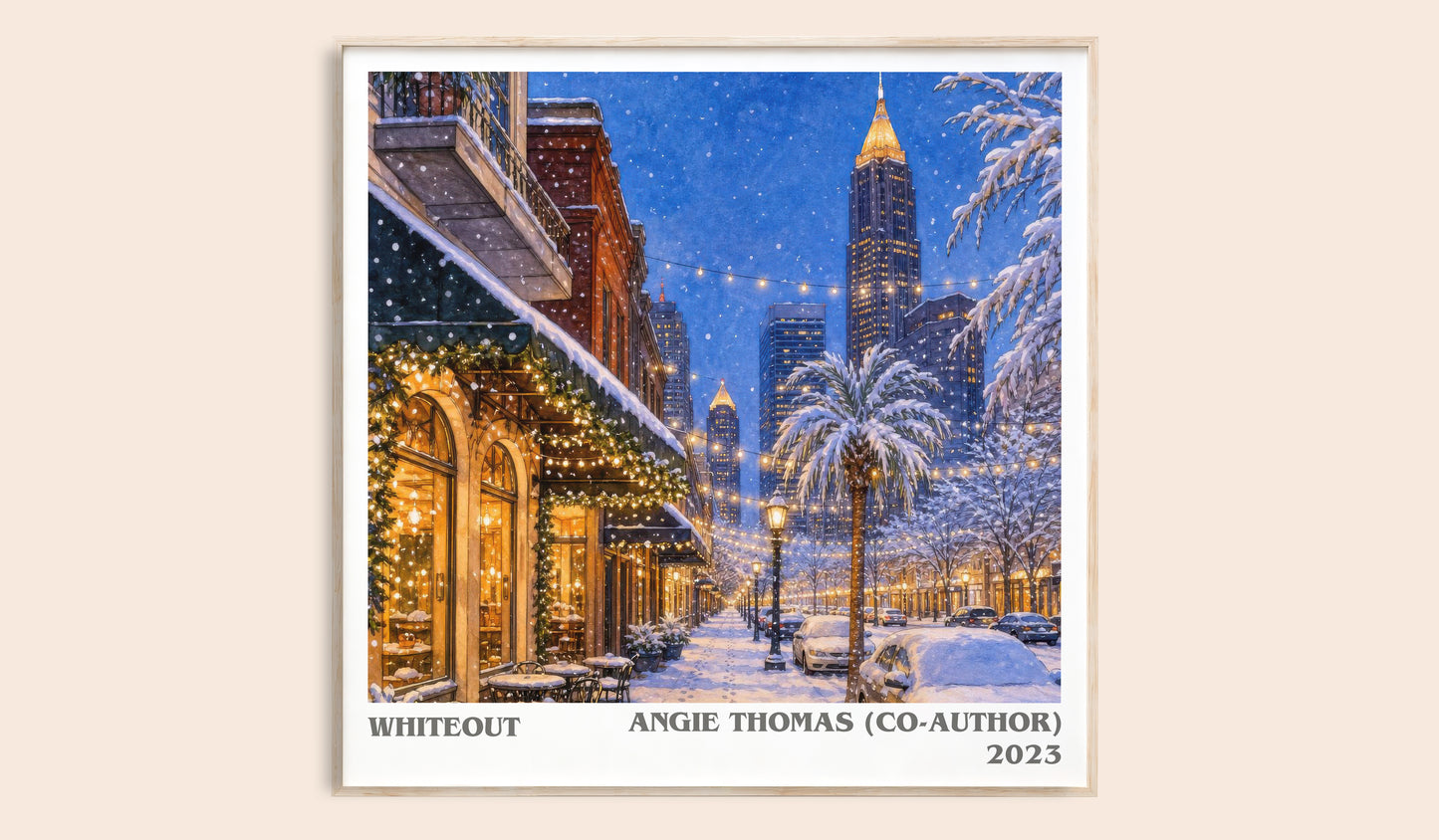 Whiteout literary book poster by Angie Thomas (Co-Author) – framed literary art print