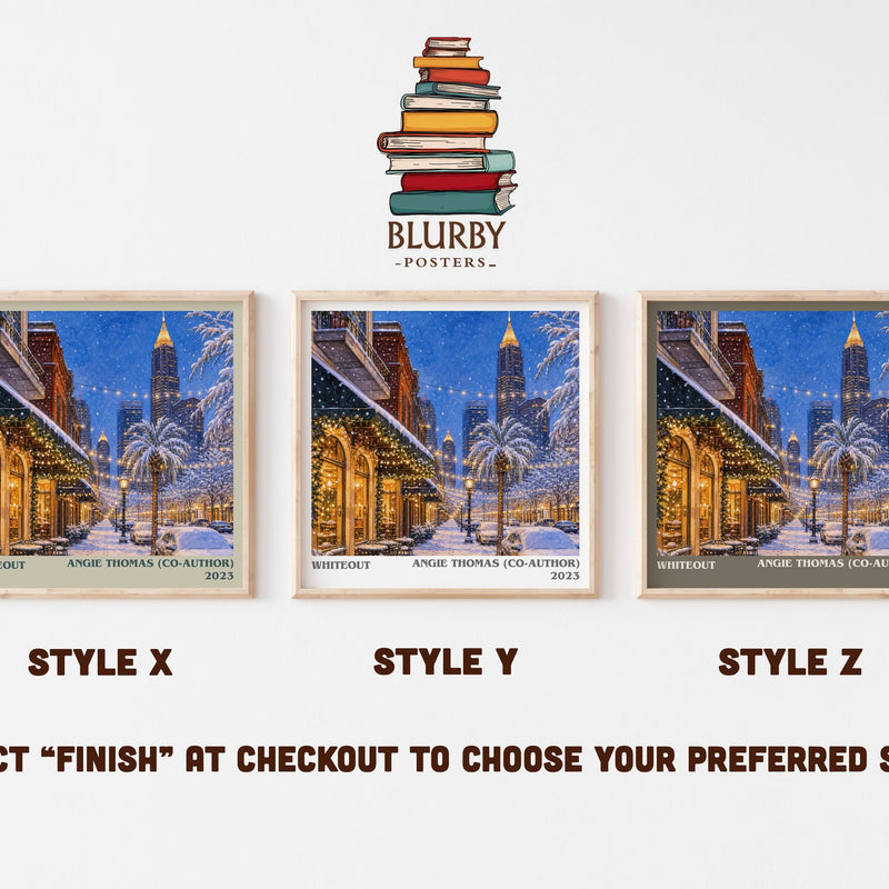 Whiteout literary print in frame leaning in hallway – young adult wall art