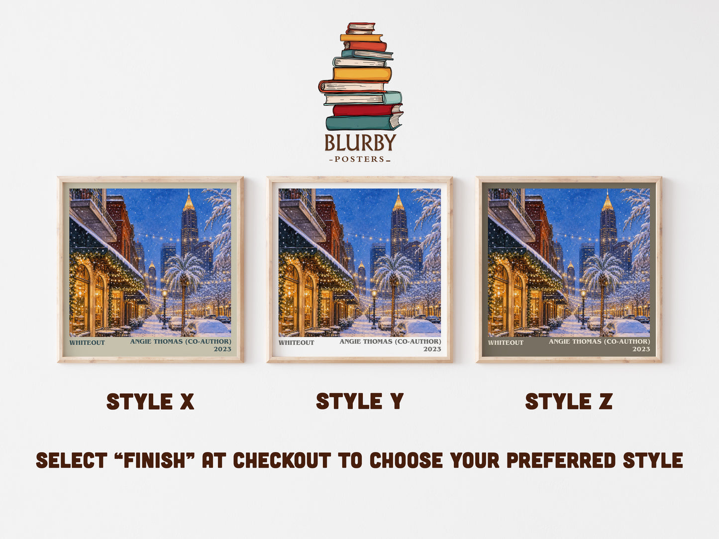 Whiteout literary print in frame leaning in hallway – young adult wall art
