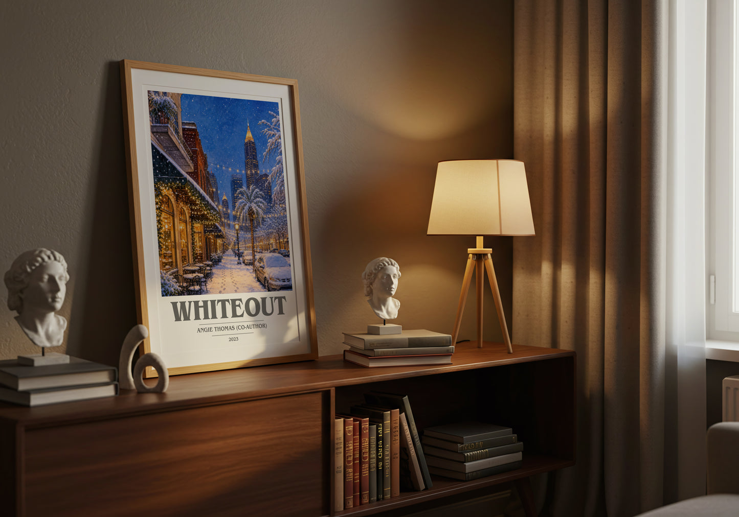 Whiteout book cover book poster framed on wall – young adult wall art