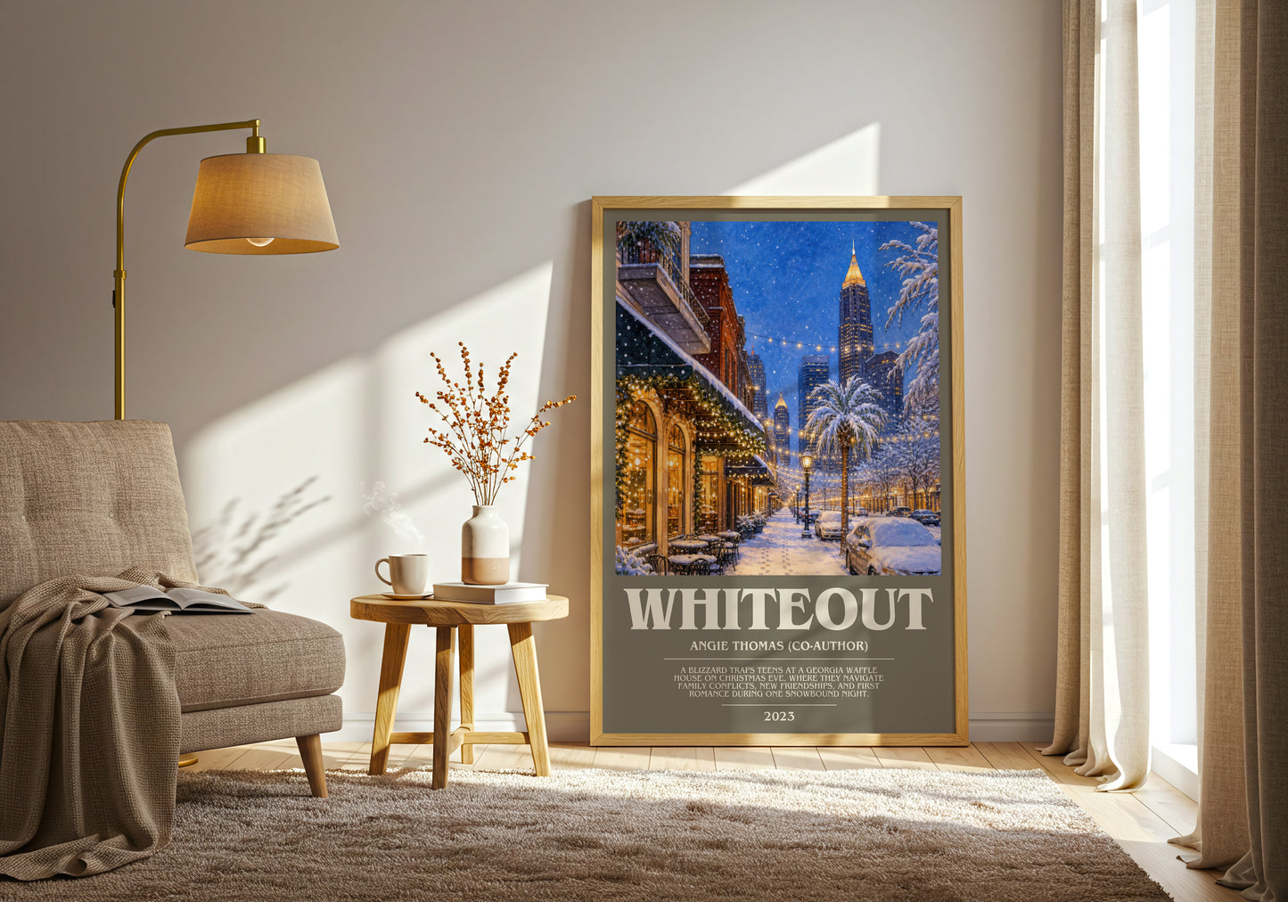 Whiteout bookish print on bookshelf – Angie Thomas (Co-Author) fan gift